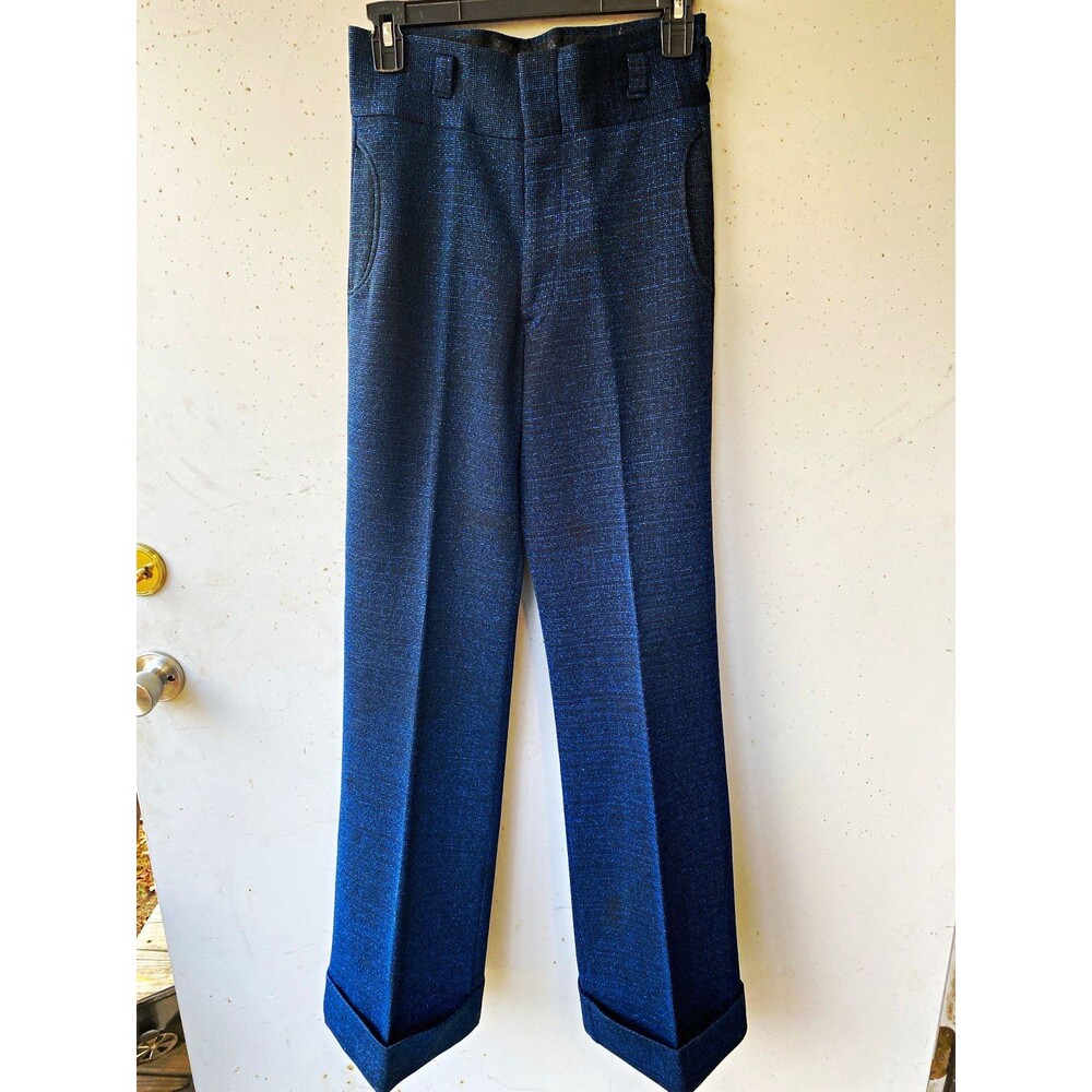 Men’s Blue vintage disco 80 Pants with cuff